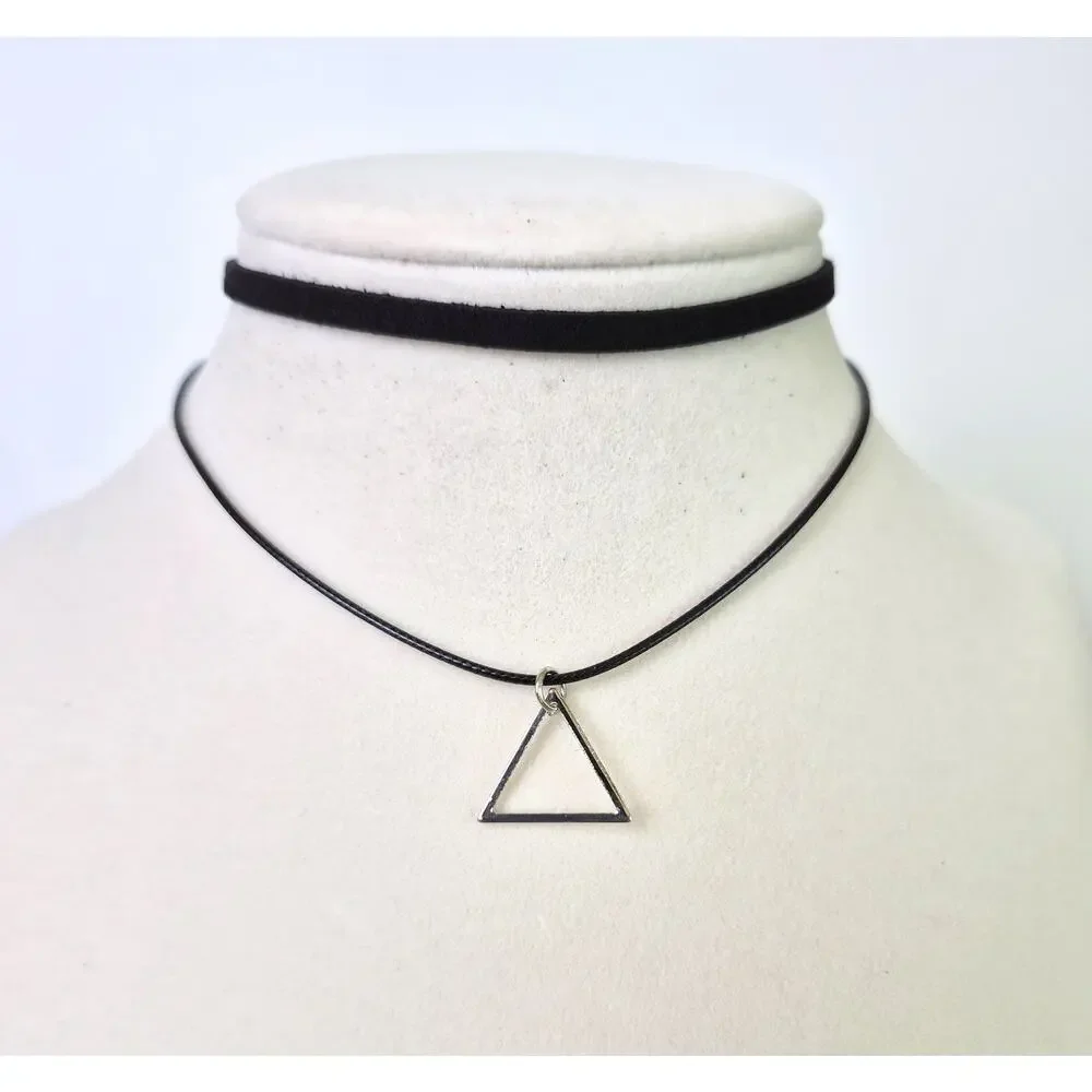 Choker Necklace Black Set of 3 New Gothic Edgy Grunge Whimsygoth